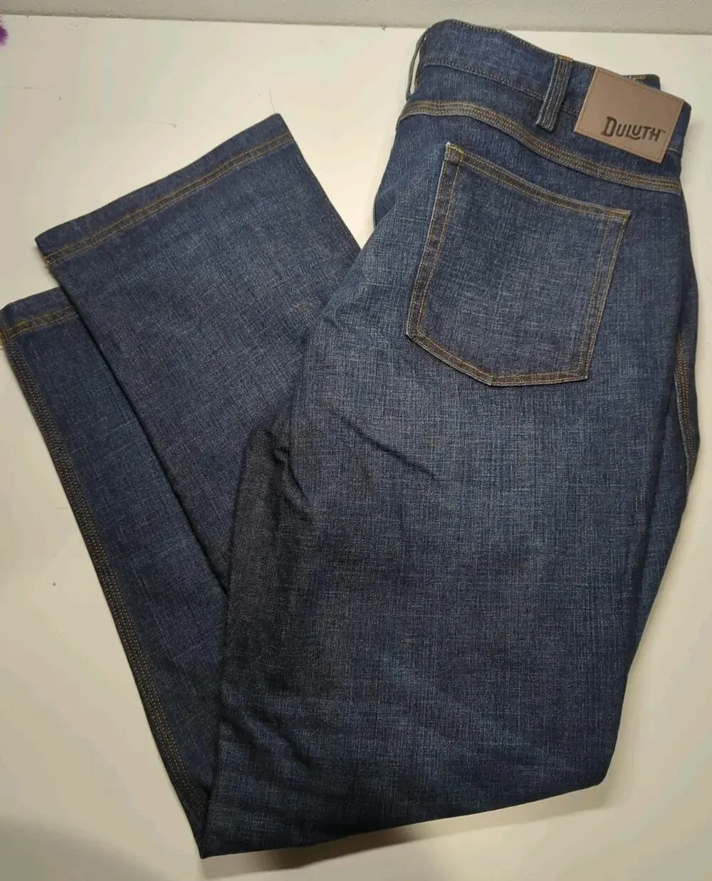Duluth Ballroom Jeans Mens Dark Wash Blue Denim Relaxed Fit Flex 40x32